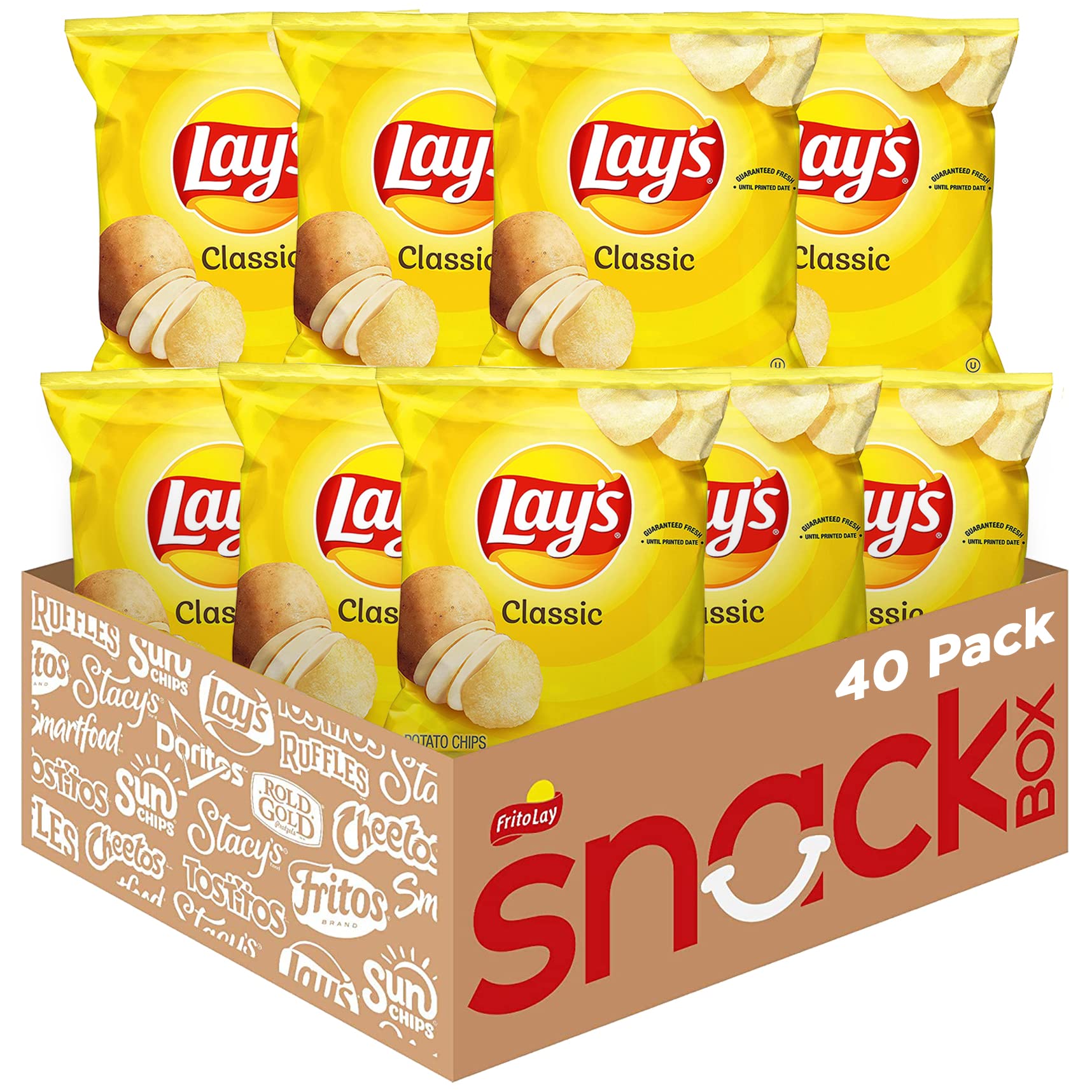 Lay's Classic Potato Chips 1oz 40 Bags