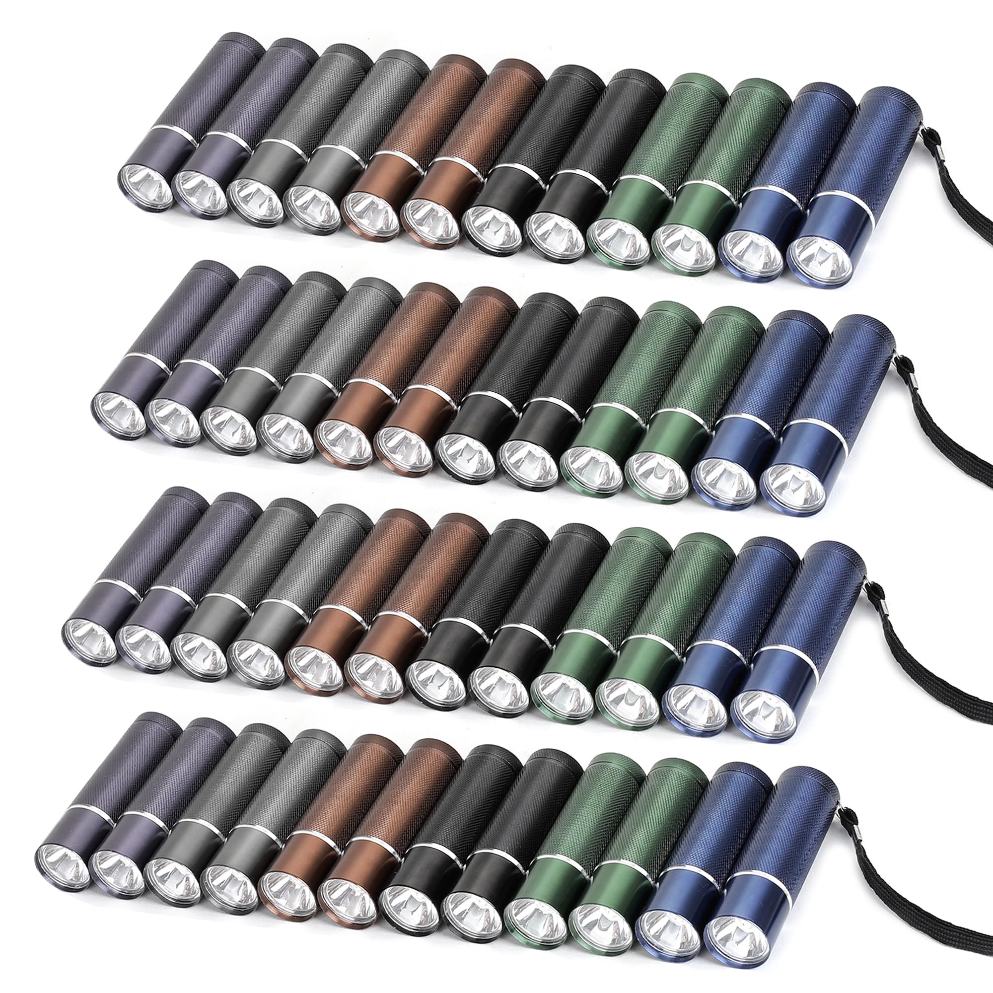 FASTPRO LED Flashlights with Batteries Lanyard 48-Pack