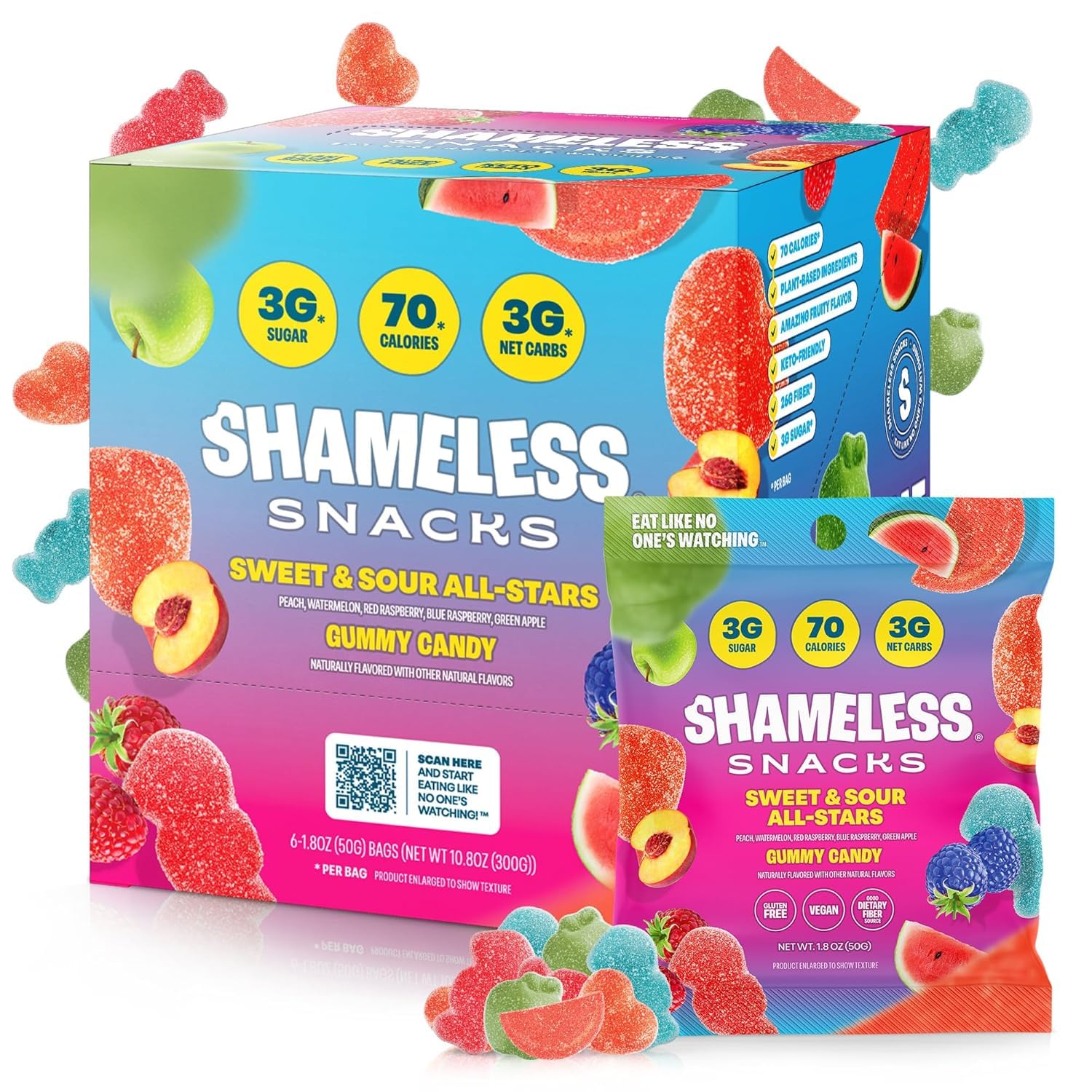 Shameless Snacks Sour All-Stars Gummy Variety 6 Pack