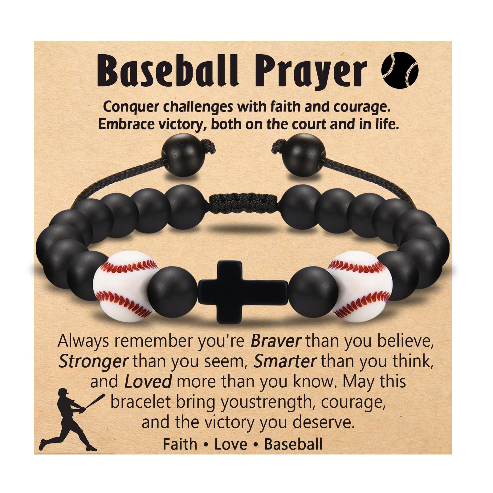 OAVOOK Baseball Cross Bracelet Gift