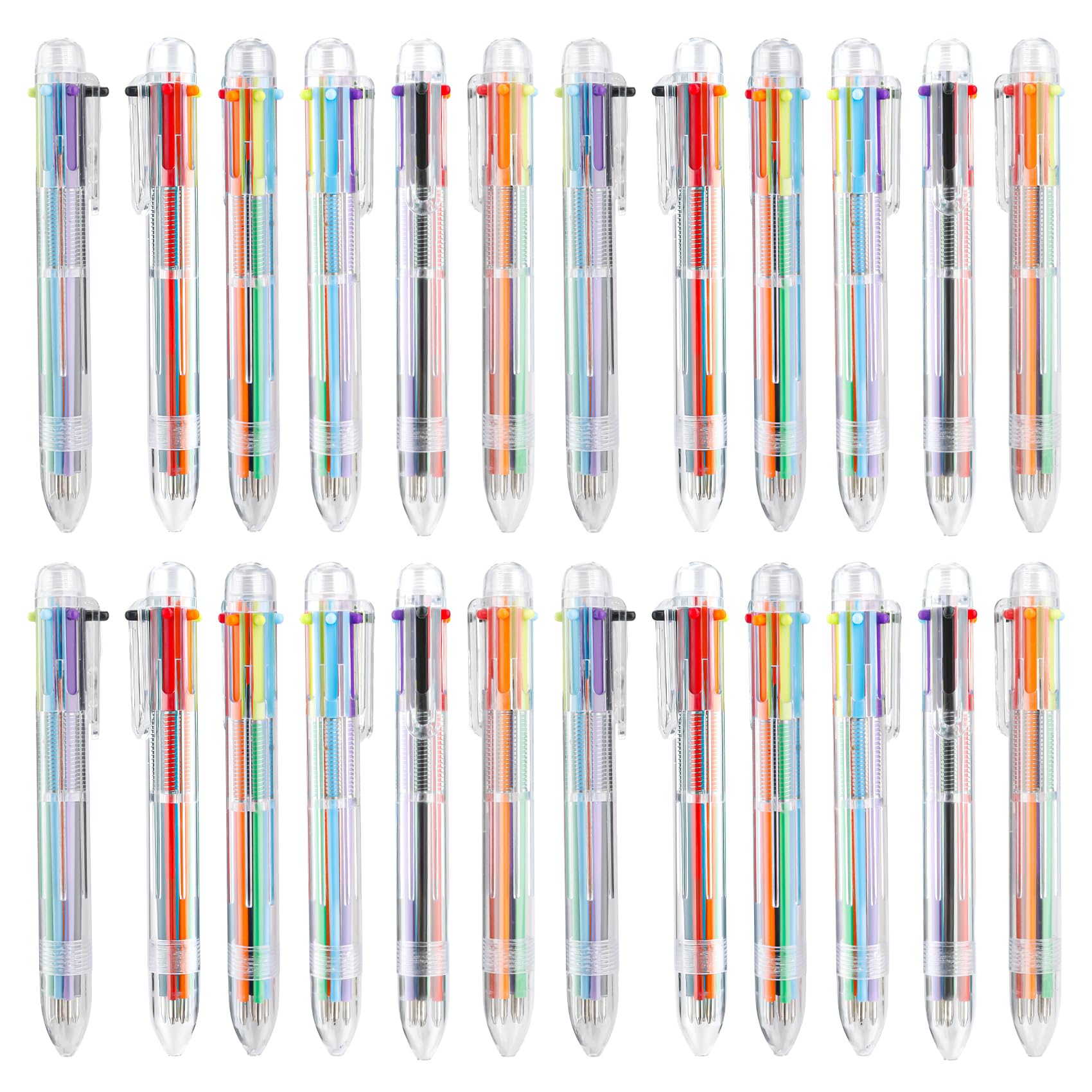 Multicolor Ballpoint Pens 6-in-1 Retractable 24-Pack