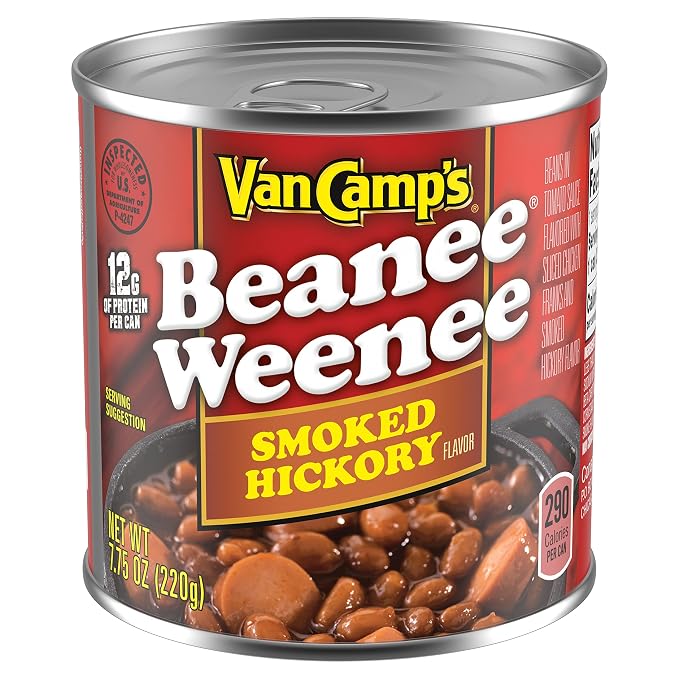 Van Camp's Smoked Hickory Flavored Sliced Hot Dogs In Tomato Sauce 7.75 Oz Can