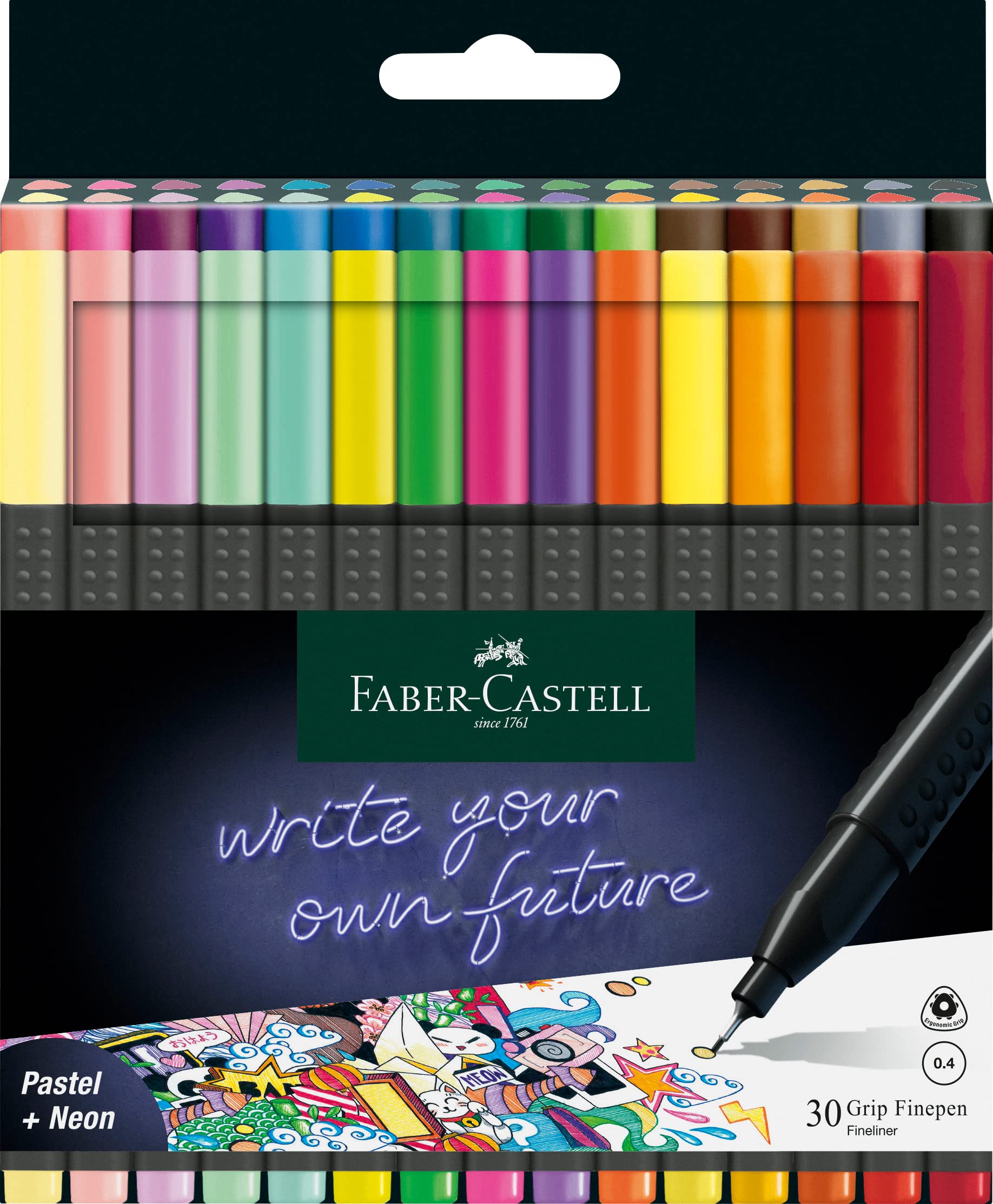 Faber-Castell Grip Finepen 0.4 Set 30-Pack