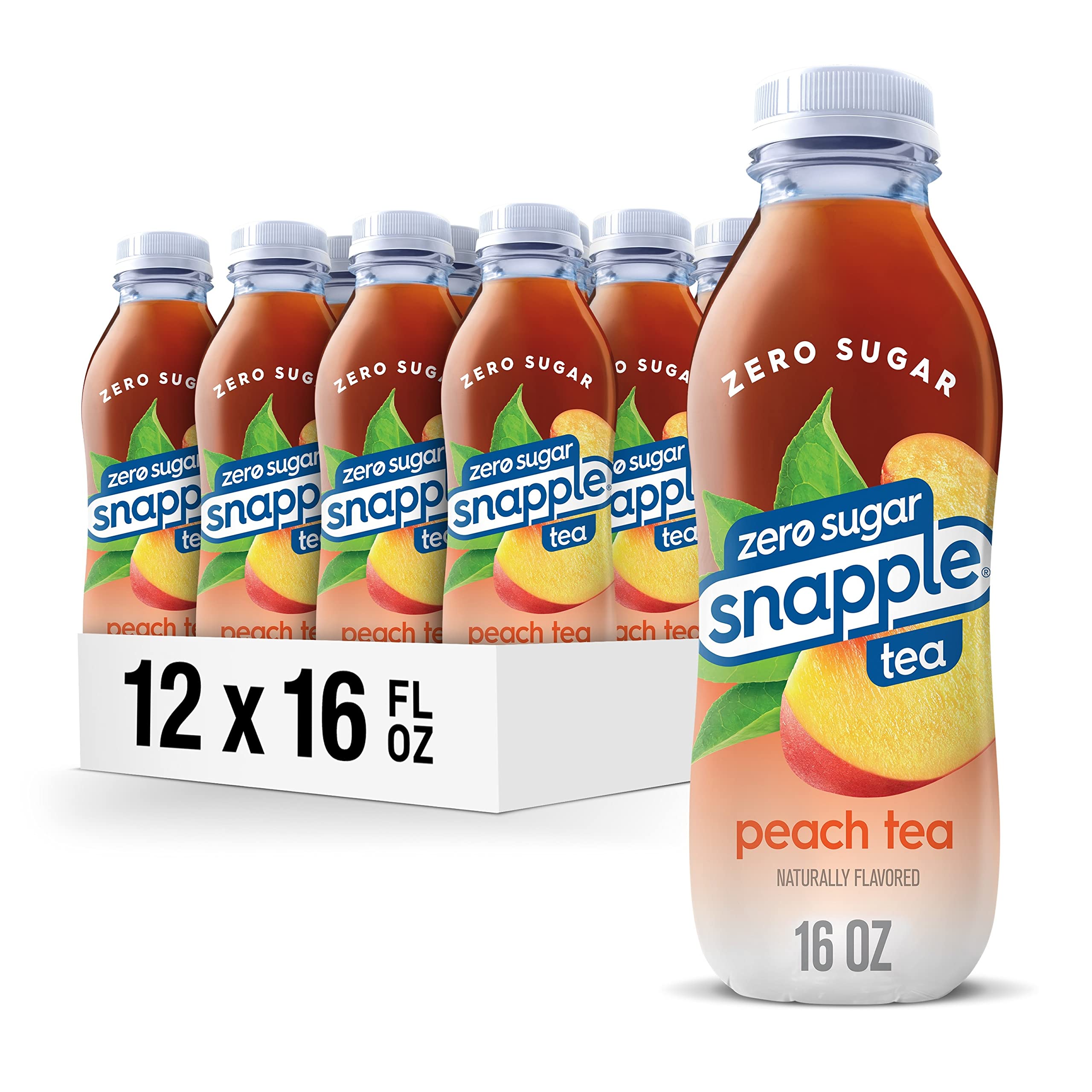 Snapple Zero Sugar Peach Tea 16oz Bottles 12-Pack