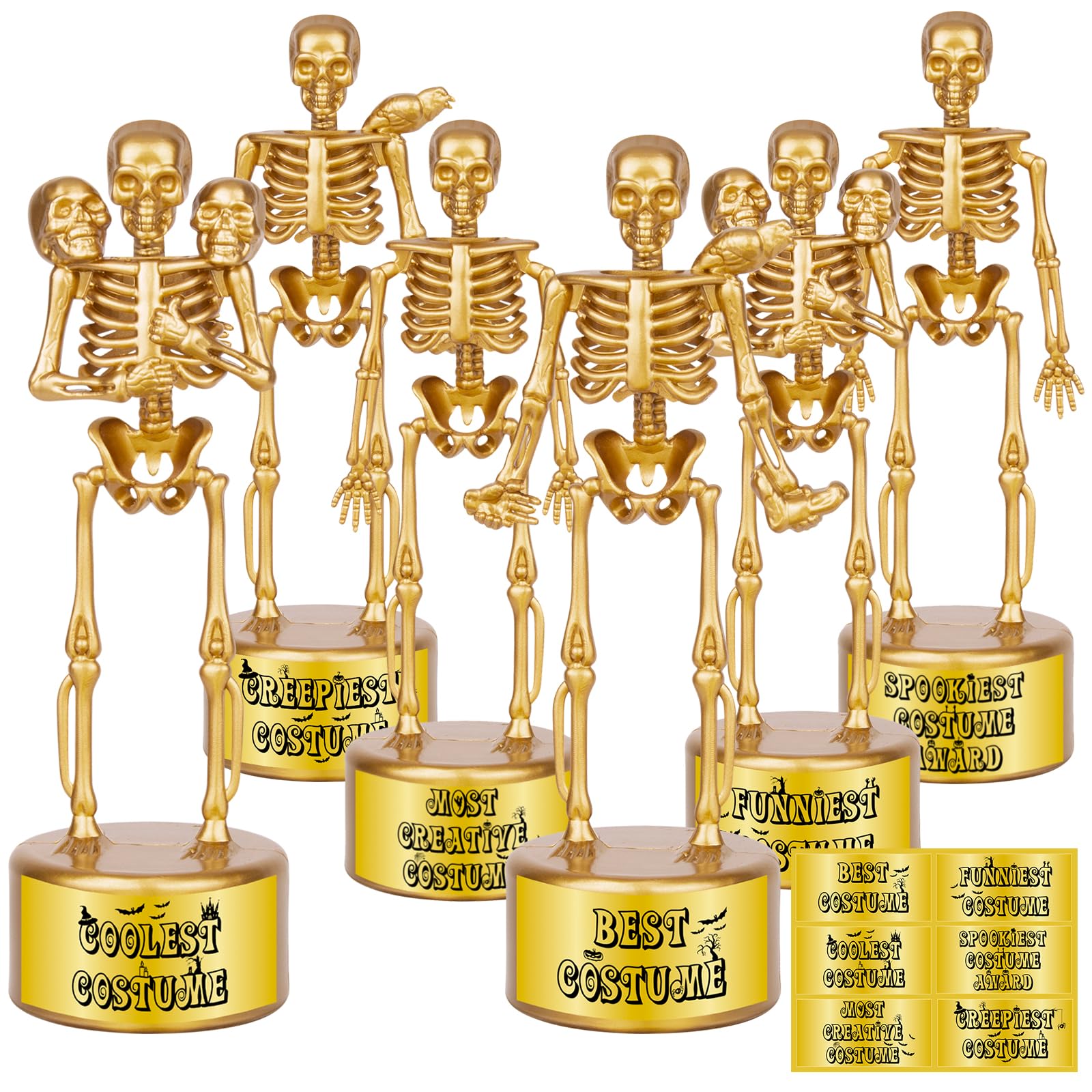 AORZIT Halloween Skeleton Trophies Best Costume 6-Pack
