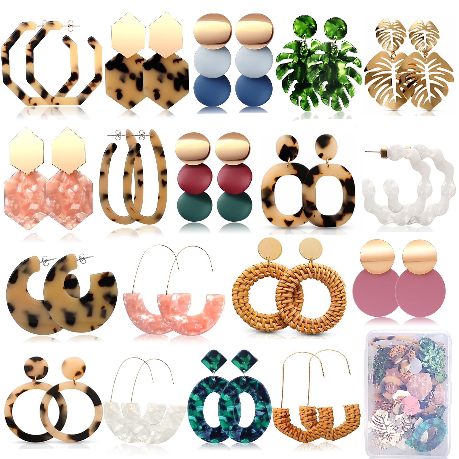 FIFATA Vacation Statement Earrings 18-Pairs