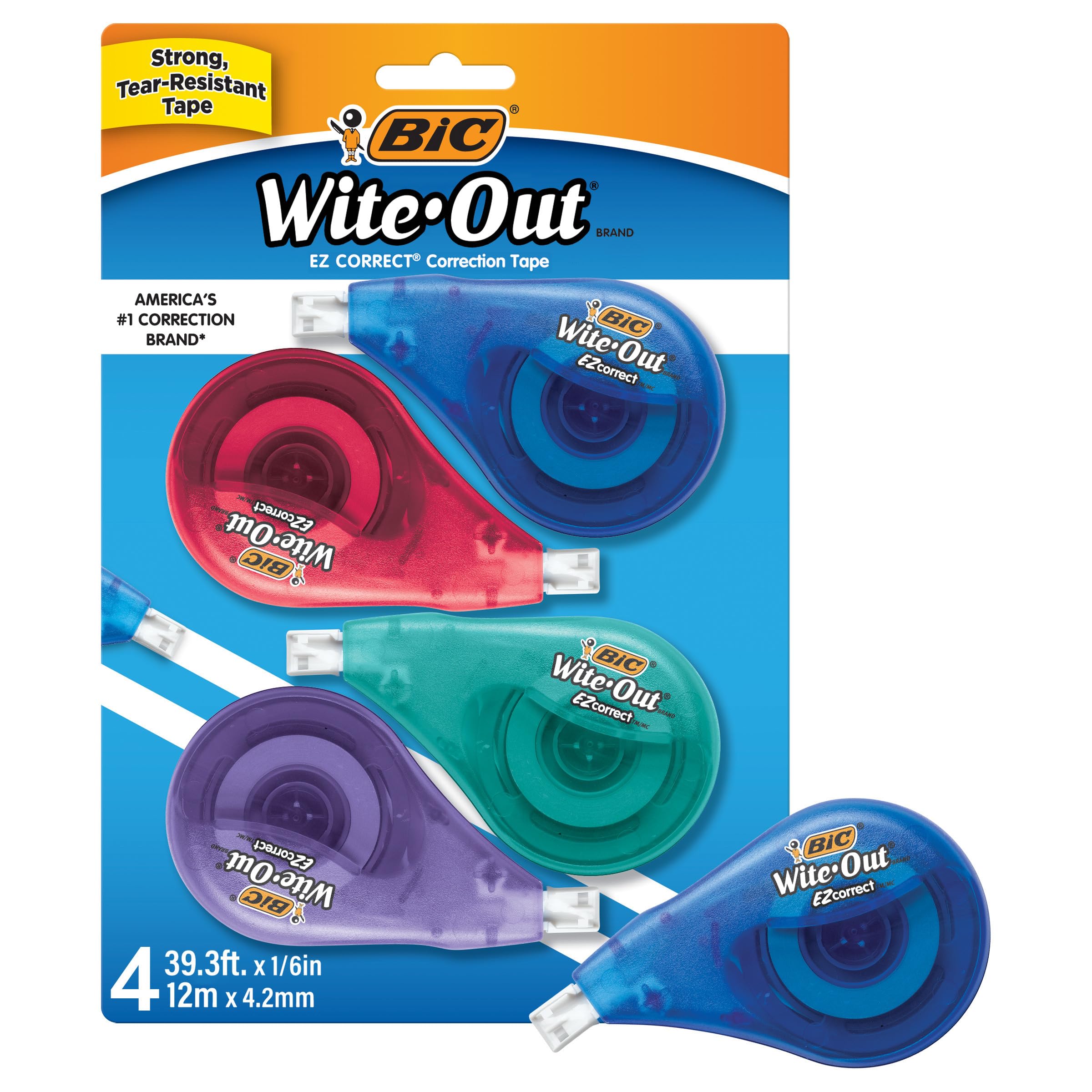 BIC Wite-Out EZ Correct Correction Tape White 4-Pack