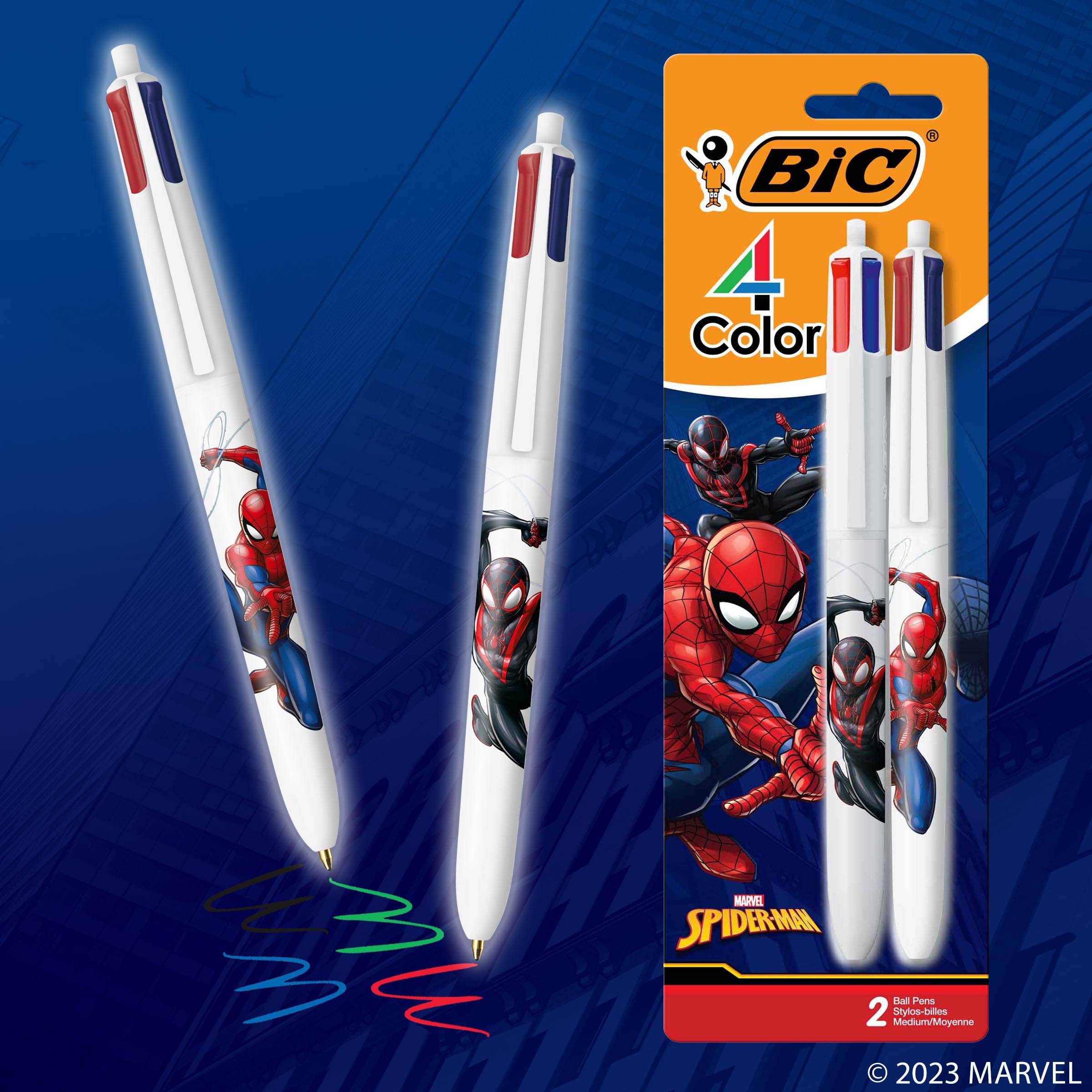 BIC 4-Color Spider-Man Ballpoint Pens 2-Pack