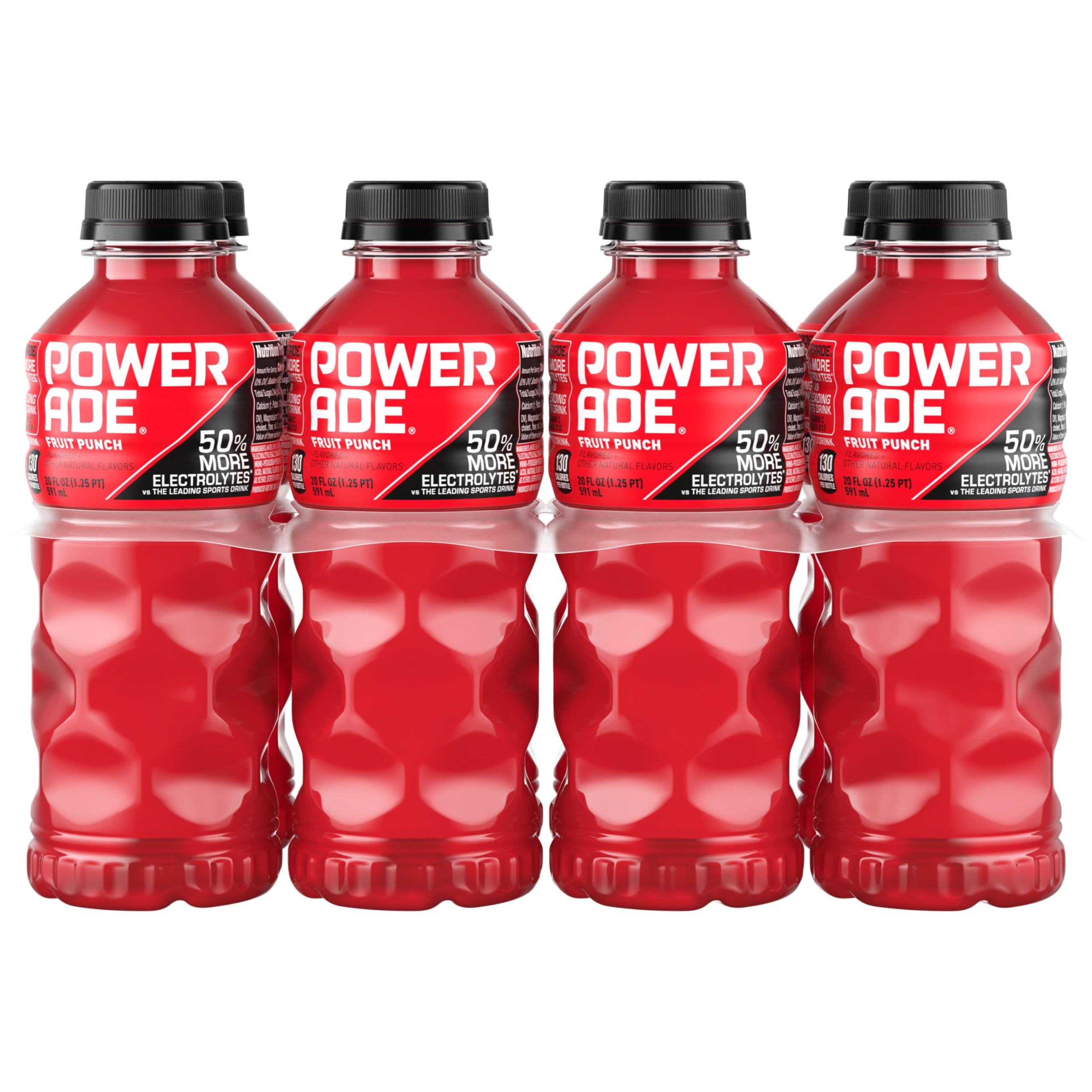 Powerade Fruit Punch, Electrolyte Enhanced Sports Drink, 20 Fl Oz Bottles, 8 Pack