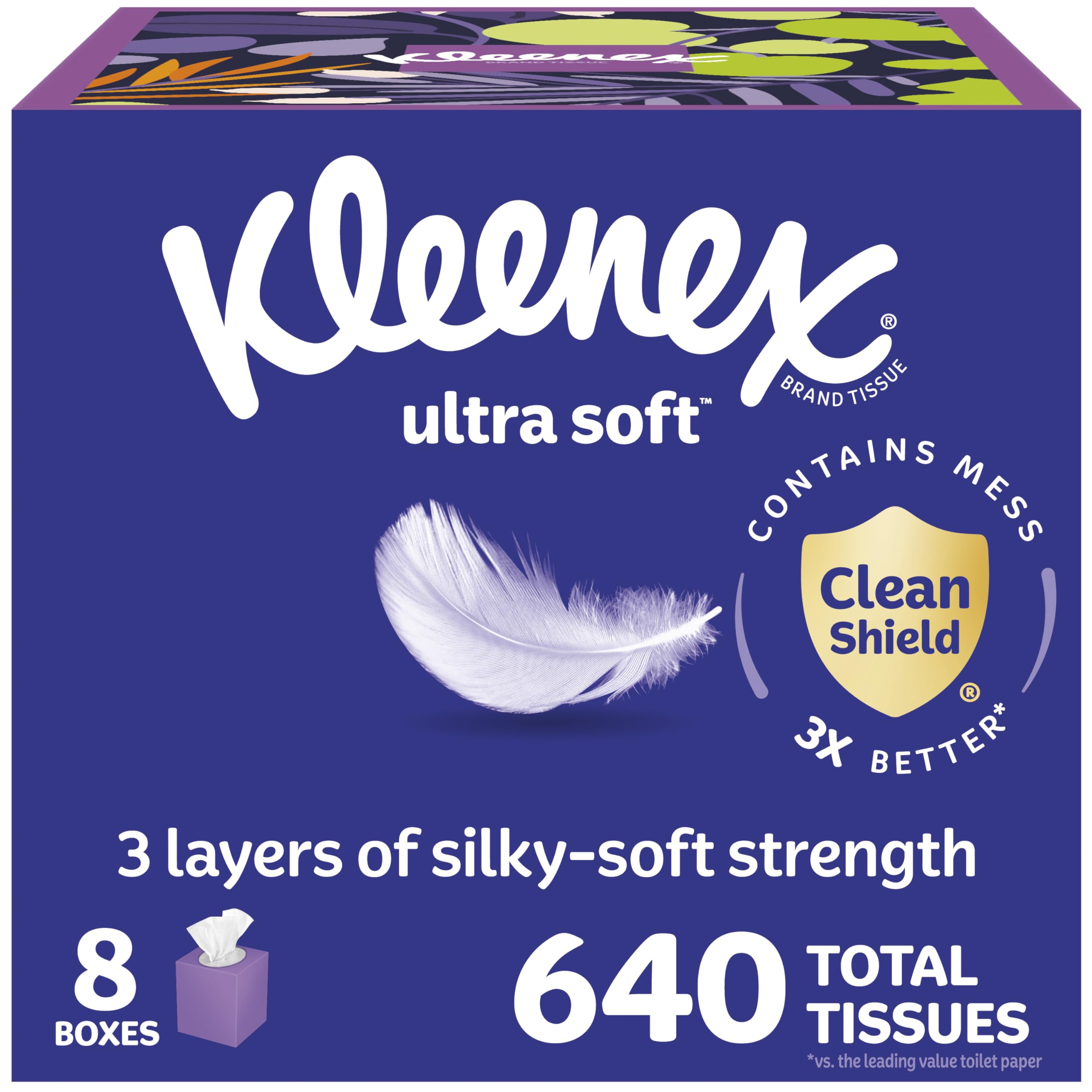 Kleenex Ultra Soft Facial Tissues 8 Cube Boxes