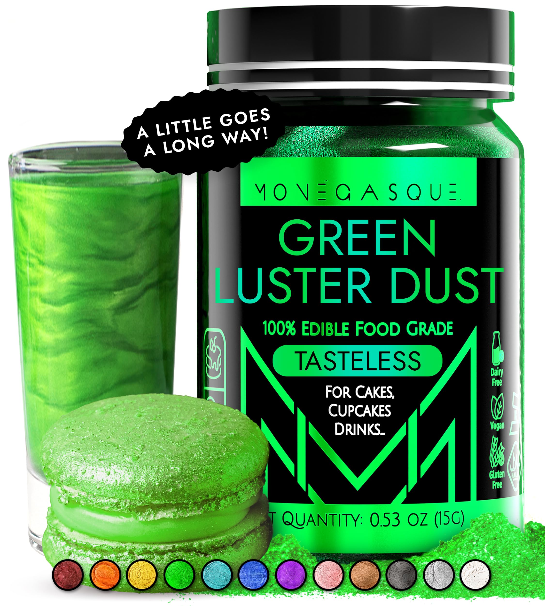 MonÈgasque Green Edible Glitter 15g