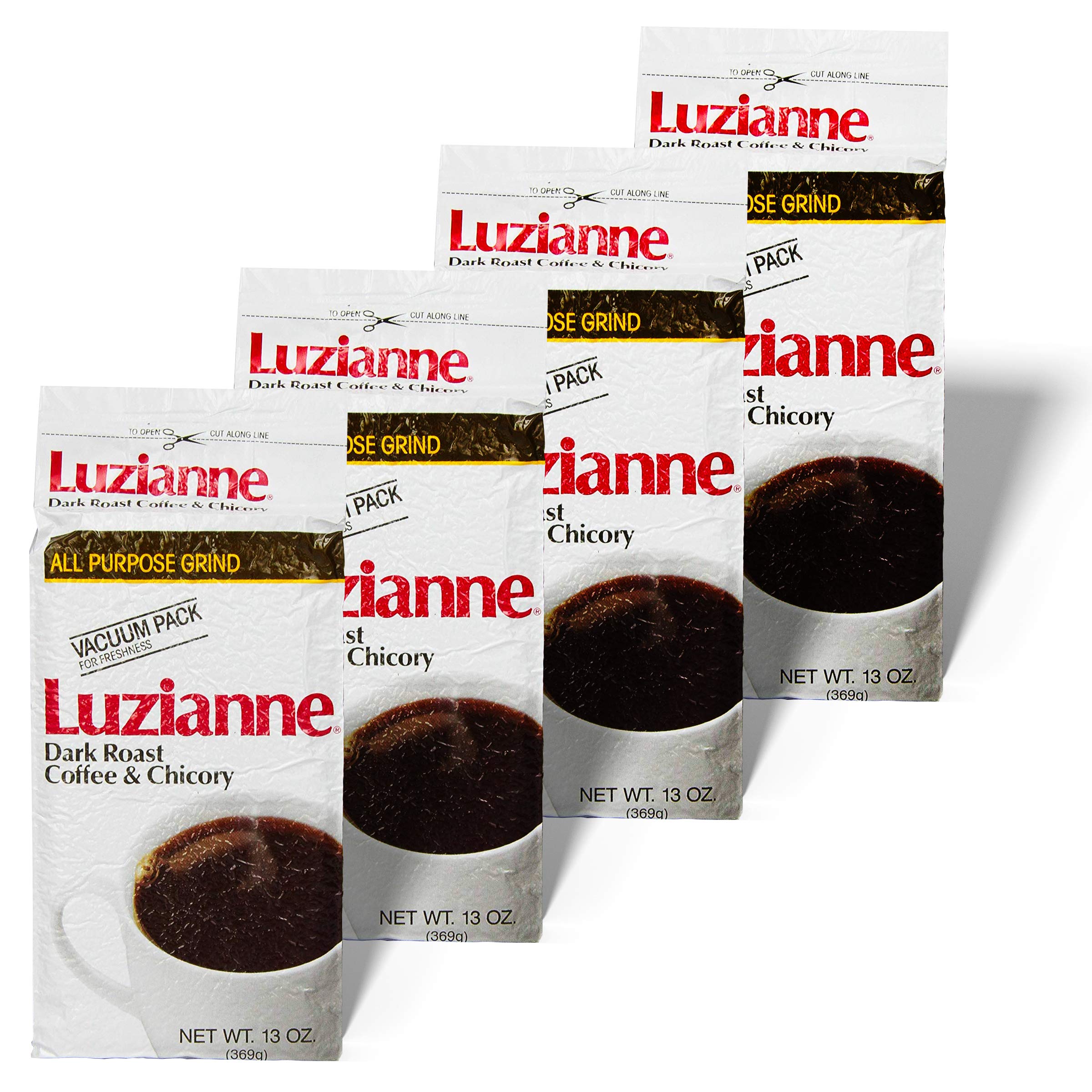 Luzianne Coffee & Chicory Dark Roast Ground Coffee 13oz 4-Pack