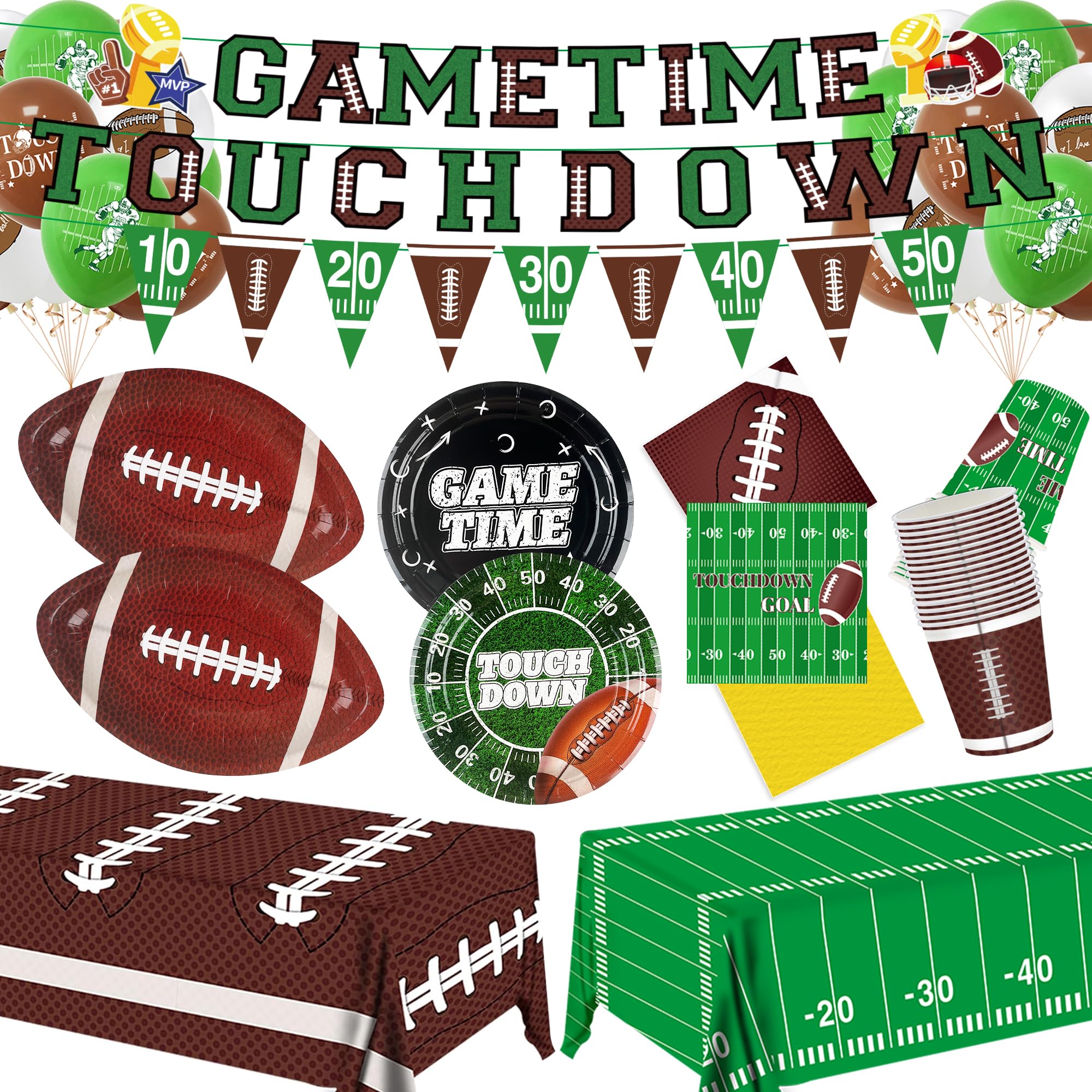 Football Party Supplies Kit Serve 24 Guests