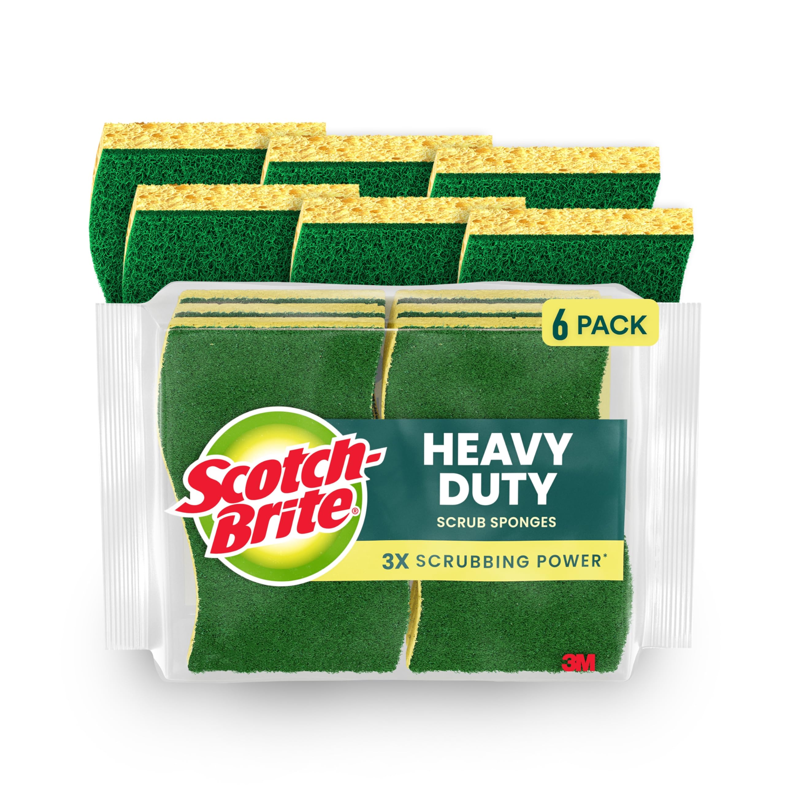 Scotch-Brite Heavy Duty Scrub Sponges 6 Pack