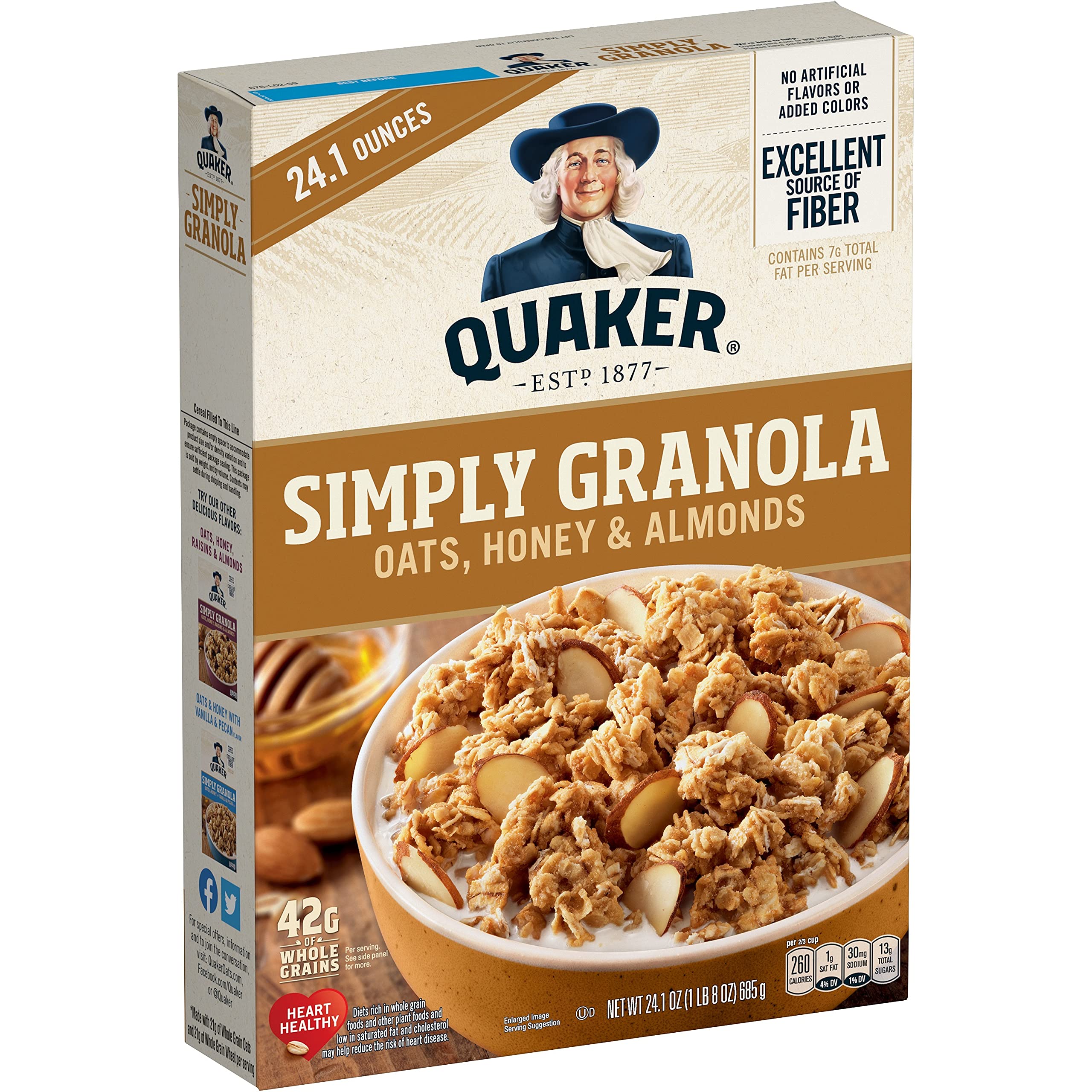 Quaker Oats Honey & Almonds Granola 24.1oz