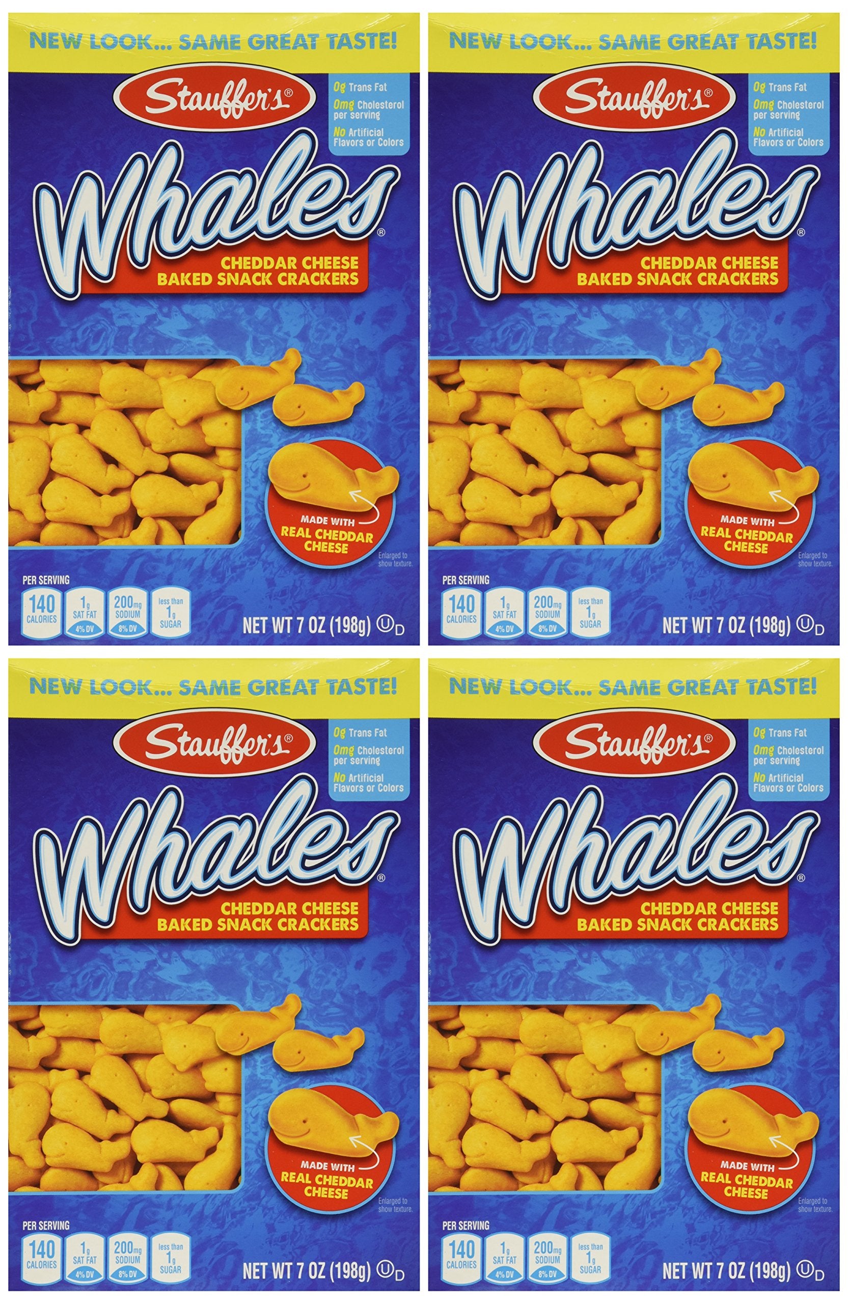 Stauffer's Whales Cheddar Snack Crackers 7oz 4 Pack