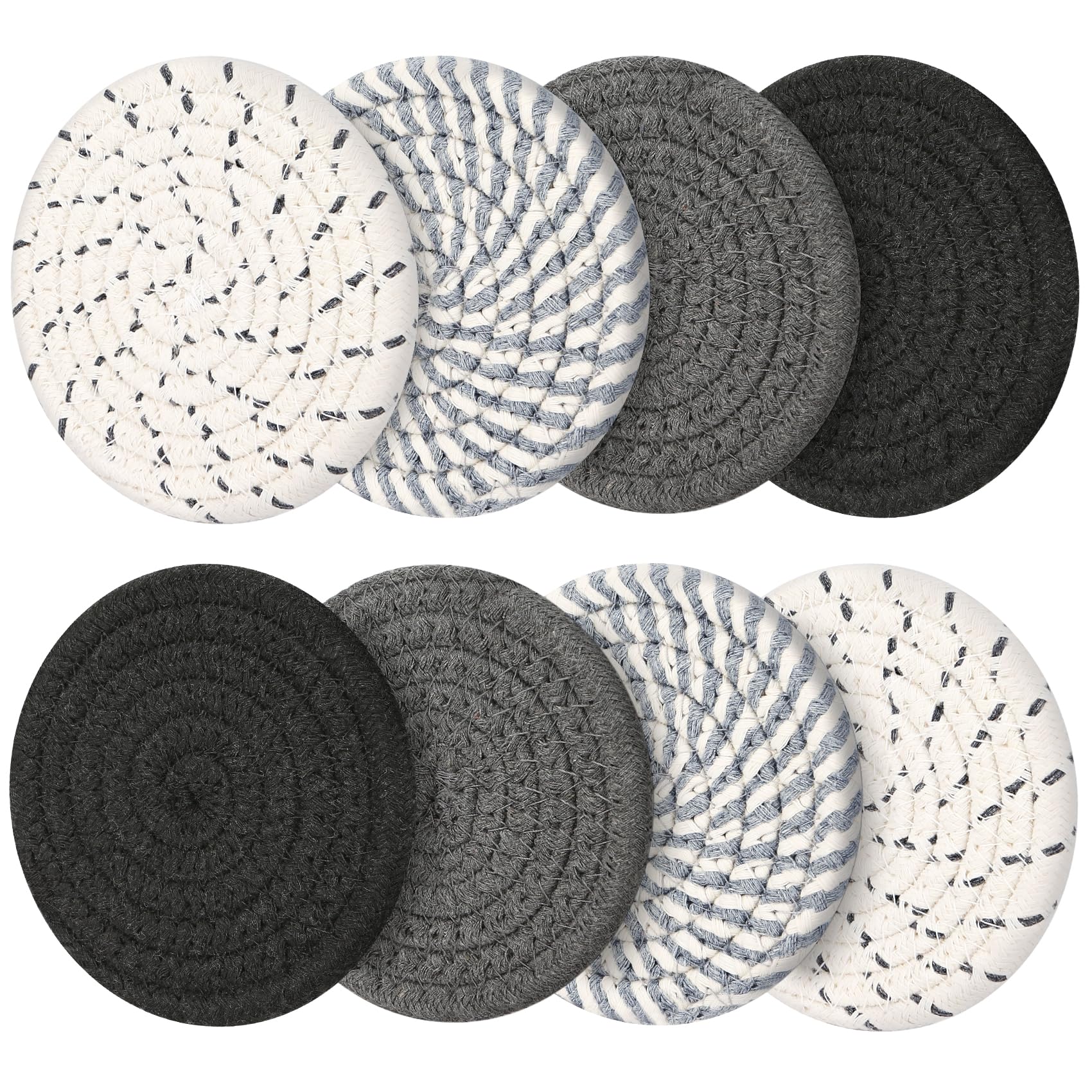 Grey Absorbent Drink Coasters Set 8 Pack