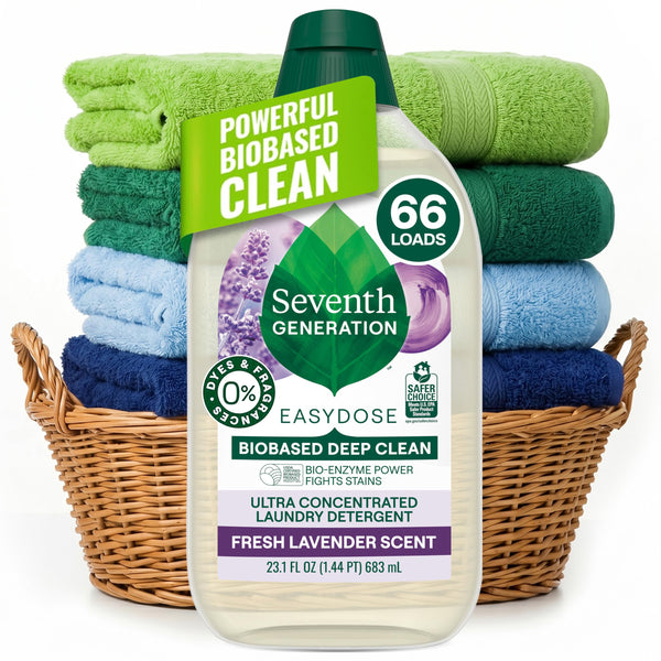 Seventh Generation EasyDose Laundry Detergent Fresh Lavender Ultra Concentrated Washing Detergent 23.1 oz