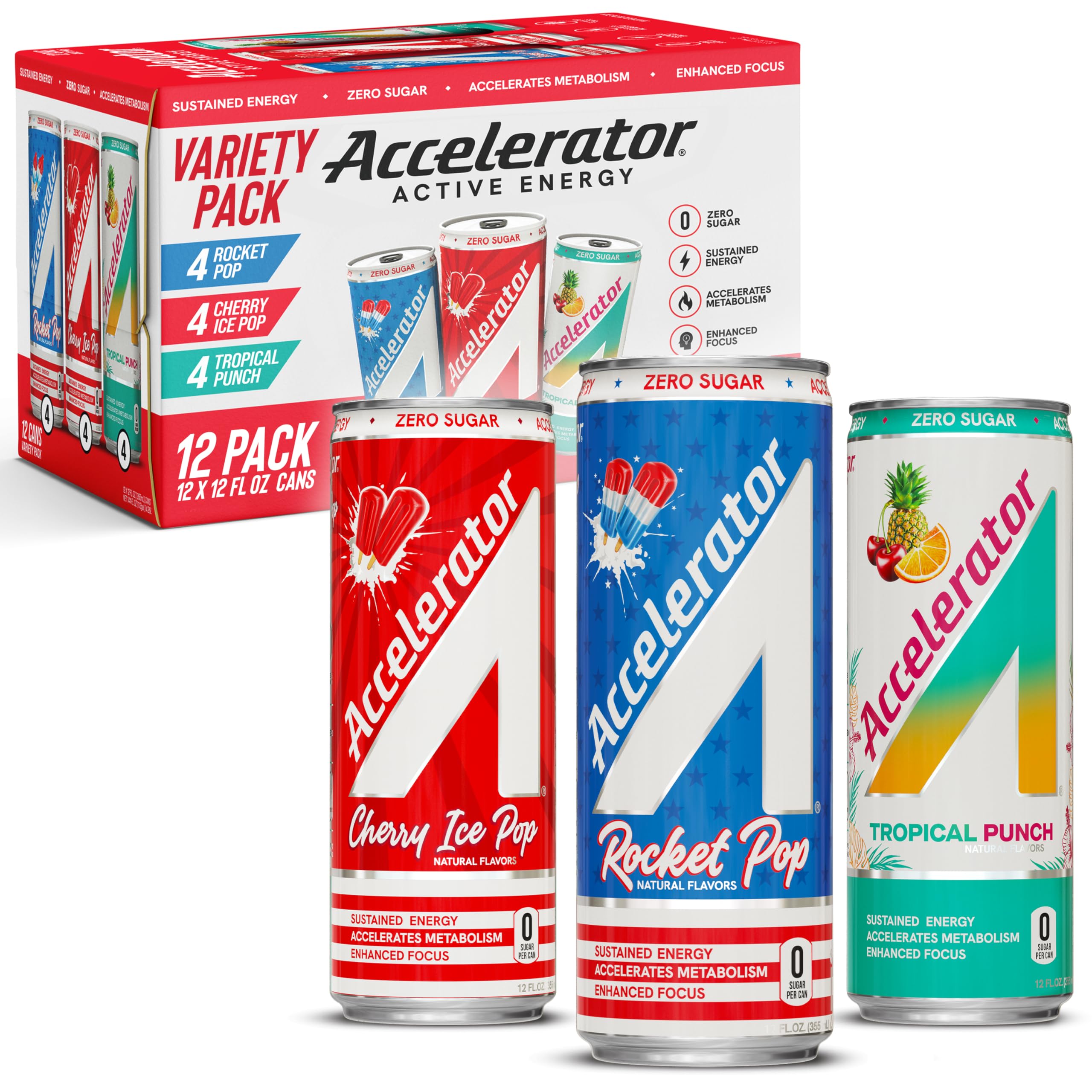 Accelerator Zero Sugar Energy Variety 12oz 12 Pack