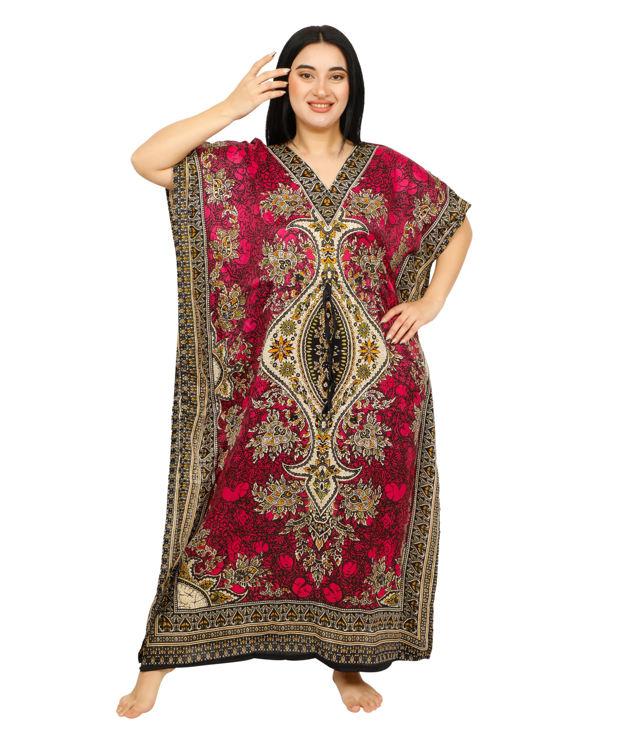 Sellinghub21 Women’s Long Kaftan Maxi Cover-Up Pink