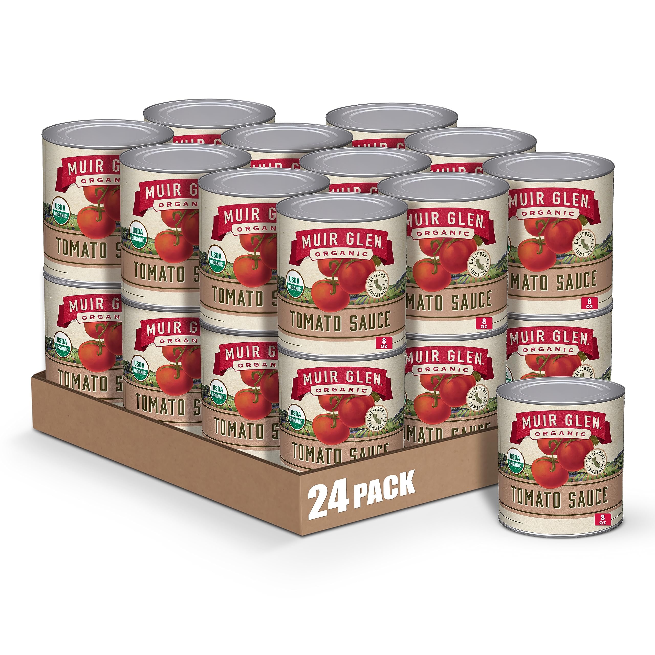 Muir Glen Organic Tomato Sauce Vine Sweetened 8oz 24 Pack
