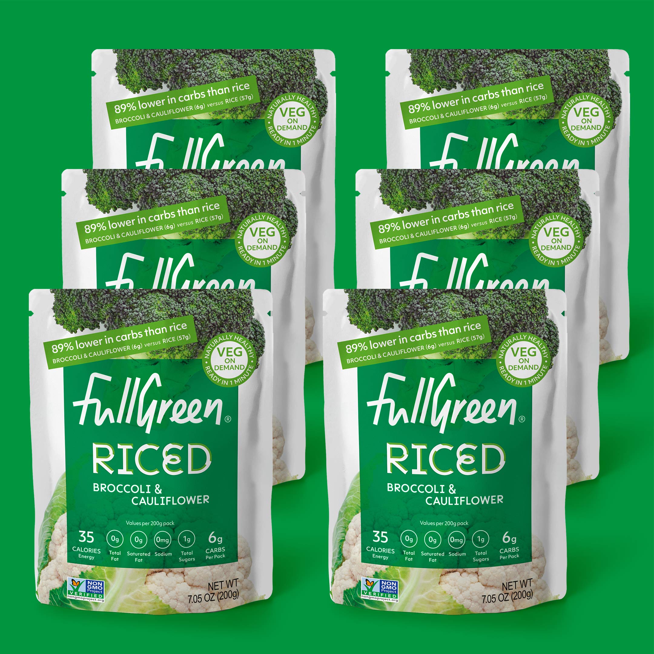 Fullgreen Riced Broccoli Cauliflower Low-Carb 6-Pouches