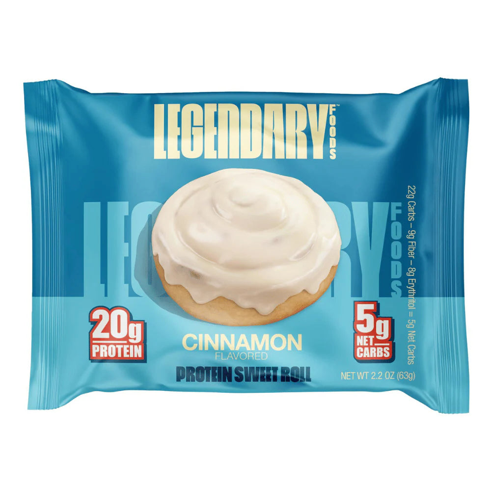 Legendary Foods Cinnamon Roll 22g Protein Bars – Gluten-Free, Low Carb Meal Option – Sweet Zero Sugar Snack, Keto-Friendly