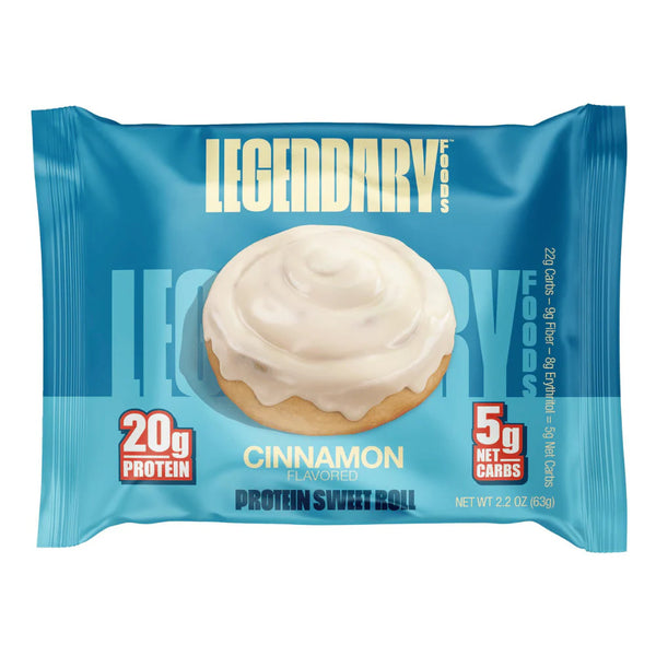 Legendary Foods Cinnamon Roll 22g Protein Bars – Gluten-Free, Low Carb Meal Option – Sweet Zero Sugar Snack, Keto-Friendly