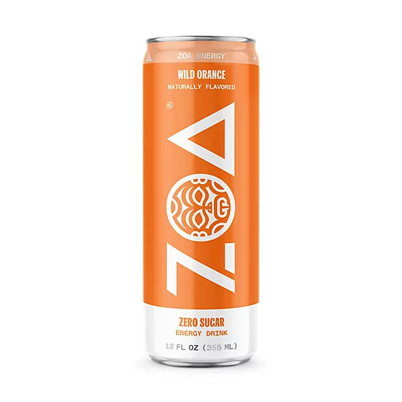 ZOA Wild Orange Energy Drink 12 oz cans