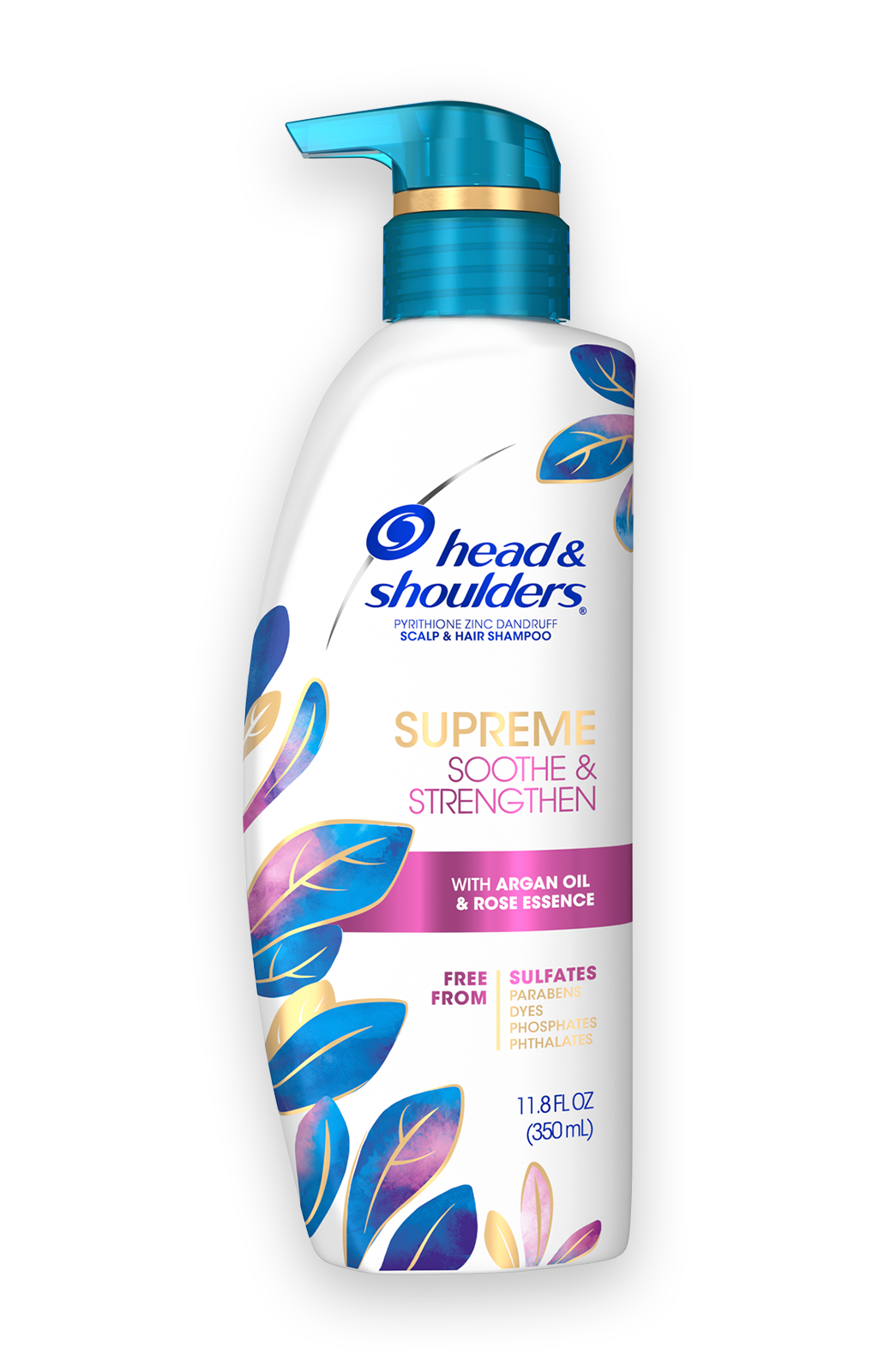 Head & Shoulders Supreme Sooth & Strengthen Scalp & Hair Shampoo with Argan Oil & Rose Essence Free from Sulphates Parabens Dyes Phosphates Phthalates11.8oz