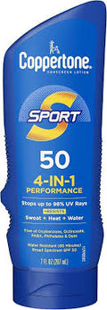 Coppertone Sport 50 4-IN-1 Performance Water Resistant Sunscreen Lotion 7oz