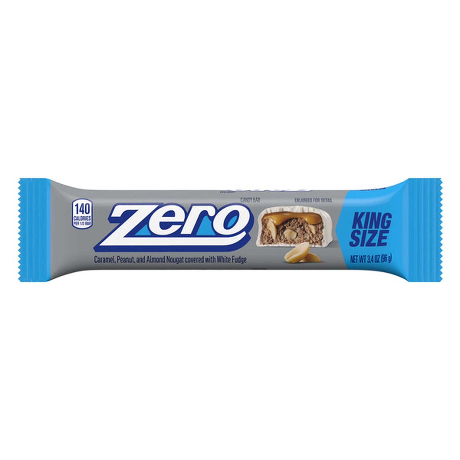 zero white fudge caramel peanut and almond nougat candy
