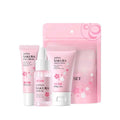 LAIKOU Japan Sakura Skincare Set 3 Piece Set with Japan Sakura Cleanser, Serum and Essence Cream
