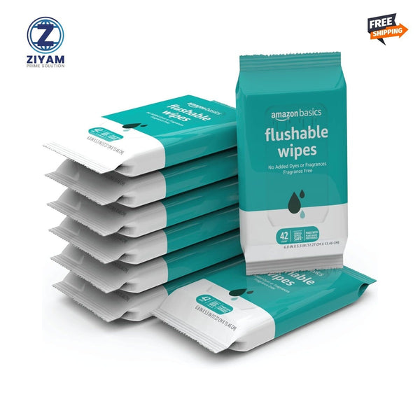 Amazon Basics Flushable Wipes 42 count